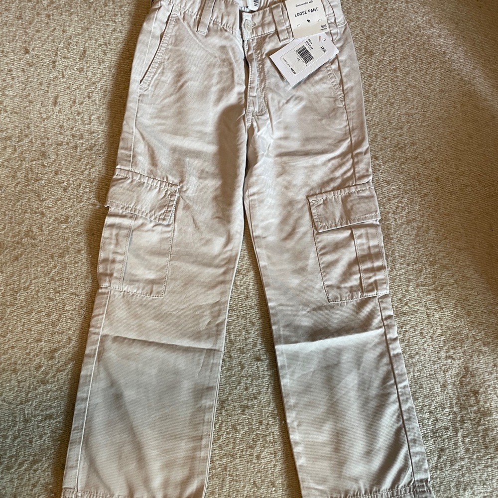 abercrombie kids light beige cargo pants